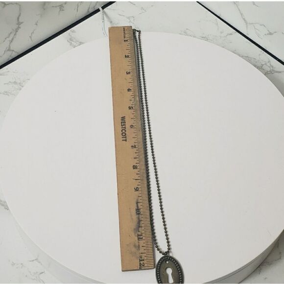 ARTISAN Beaded Charm Necklace Bronze Ball Chain Key Roses - Picture 7 of 7